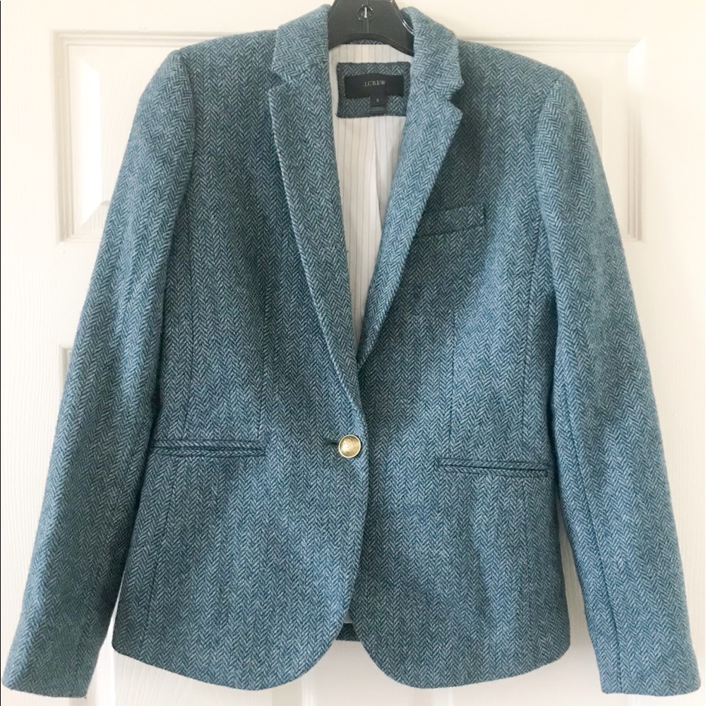 J.Crew Blue Blazer With Gold Buttons, XS, Size 2